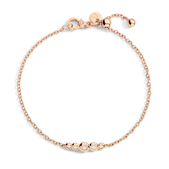 Bracelet Bollicine – Or rose 9K, diamant blanc