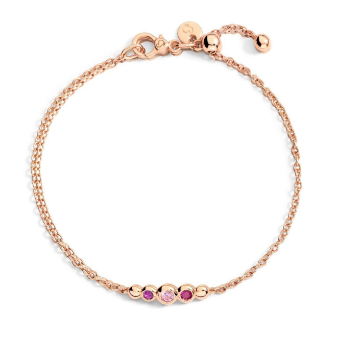 Bracelet Bollicine – Or rose 9K, pierre multicolore