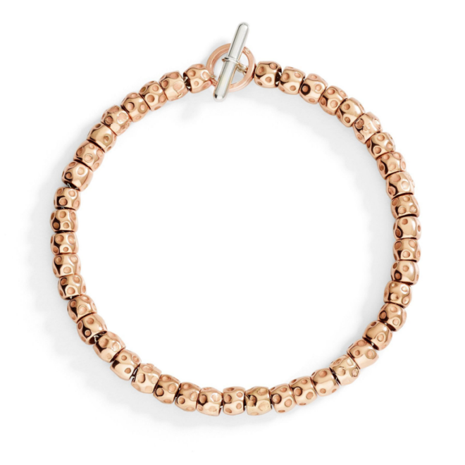 Bracelet Granelli – Or rose 9K & argent 925, S-XXL, réf. DBC6013