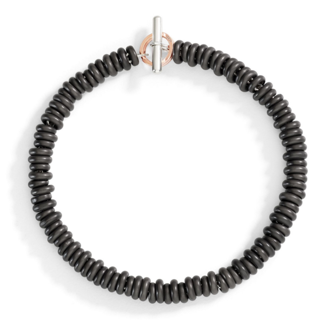 Bracelet Rondelle – Or rose 9K & argent 925 & titane