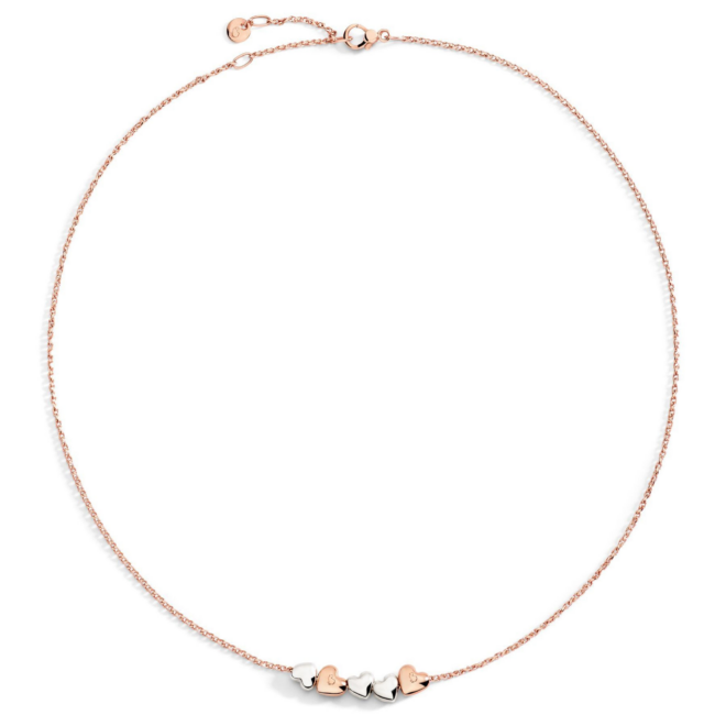Collier Cuore – Or rose 9K & argent 925, cœur, 40 cm