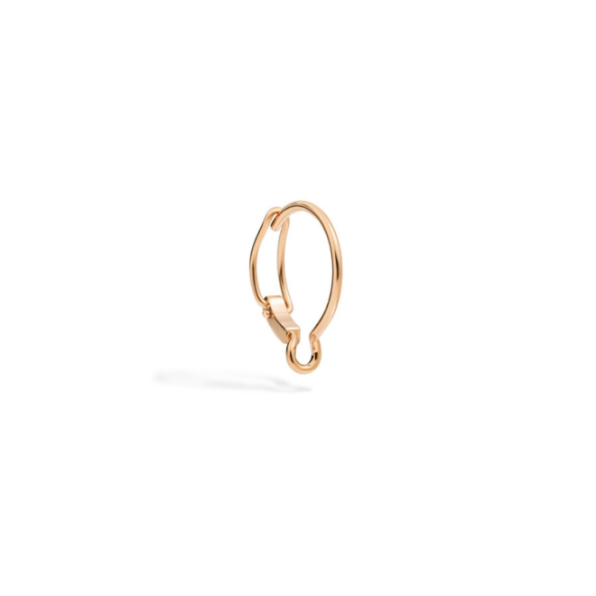 Boucles d'oreilles Essentials – Or rose 9K, créole porte-pendentif