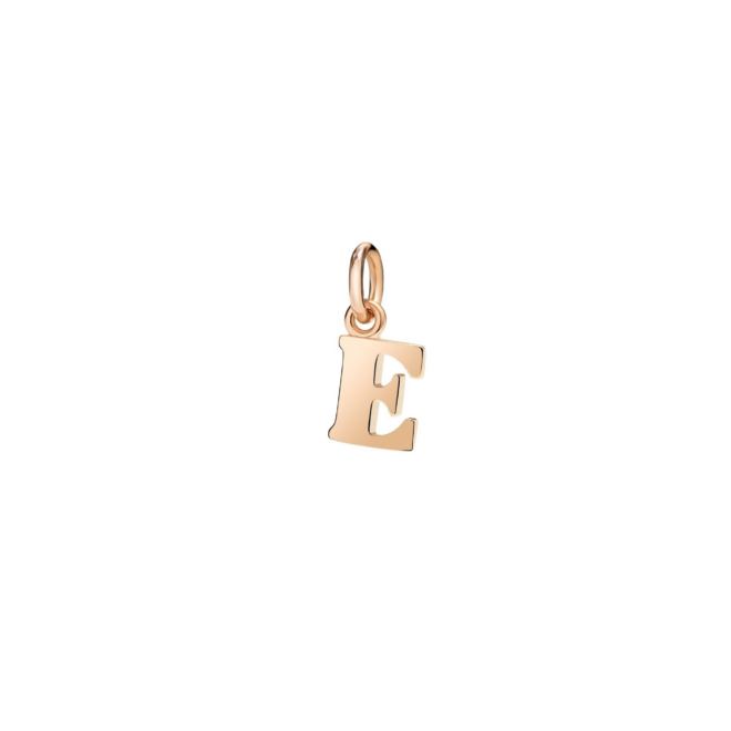 Charm Symbols – Or rose 9K, lettre E