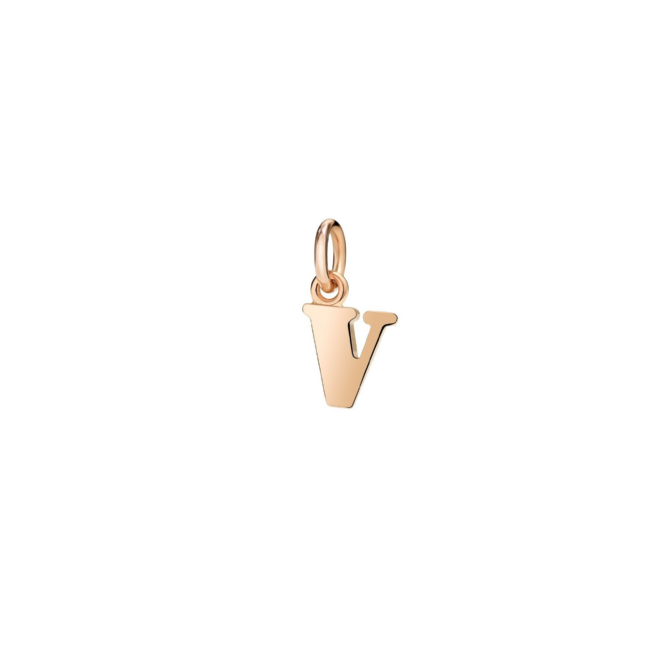 Charm Symbols – Or rose 9K, lettre V