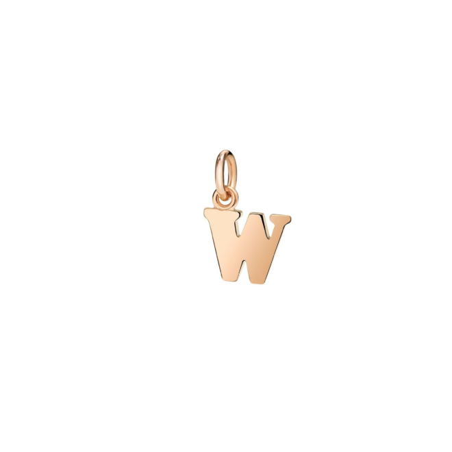 Charm Symbols – Or rose 9K, lettre W