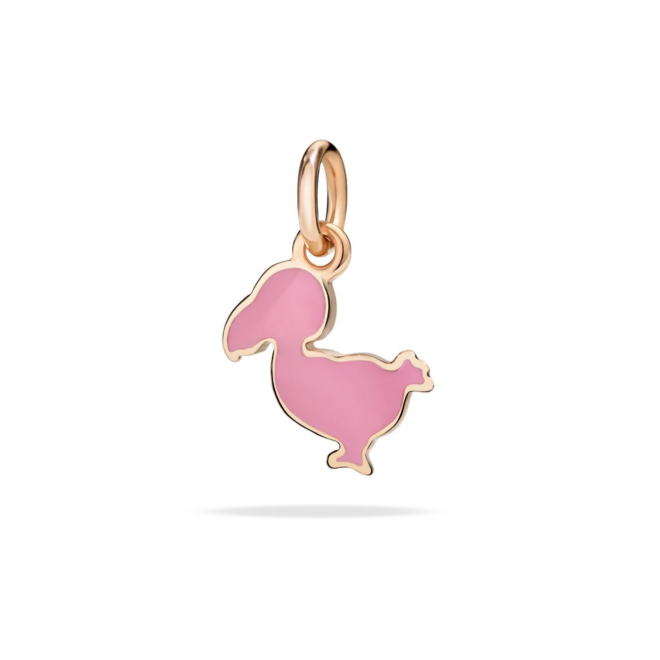 Charm Nature – Or rose 9K, dodo junior, émail rose