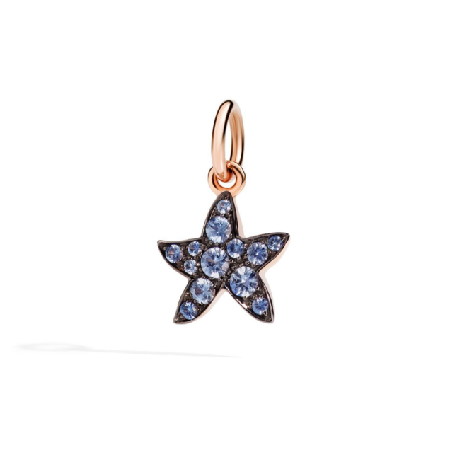 Charm Universe – Or rose 9K, stellina, saphir bleu