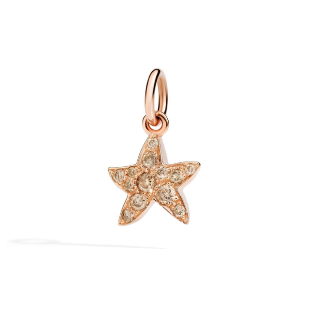 Charm Universe – Or rose 9K, stellina, diamant cognac