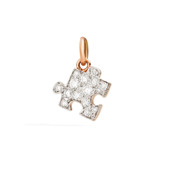 Charm Symbols – Or rose 9K, puzzle, diamant blanc
