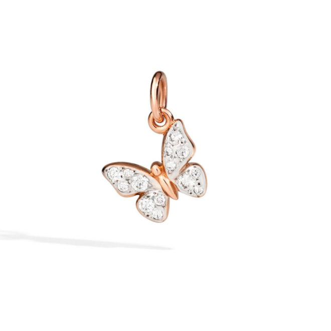 Charm Nature – Or rose 9K, papillon, diamant blanc