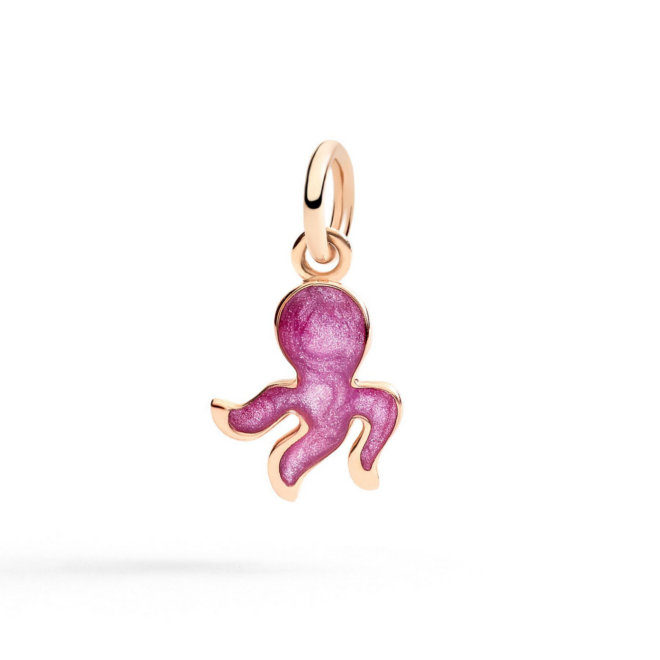 Charm Nature – Or rose 9K, poulpe, émail violet