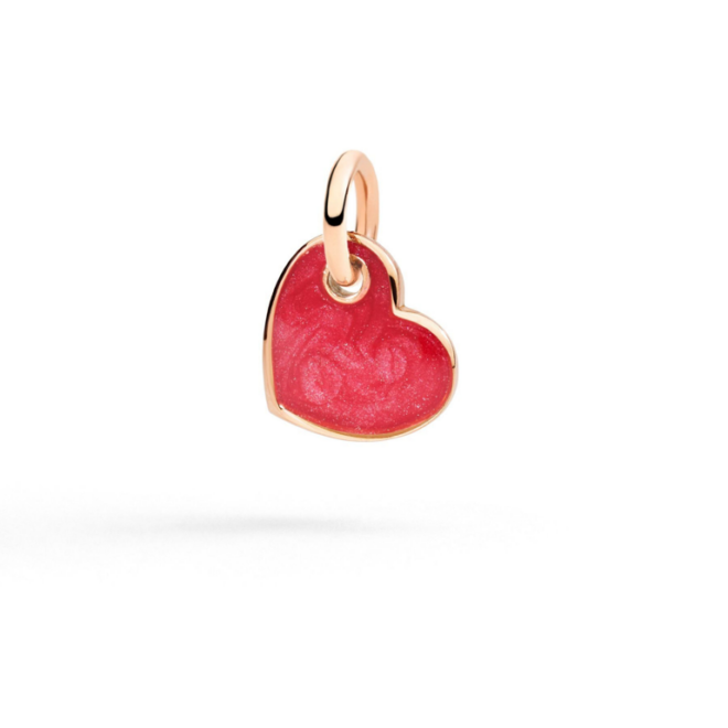 Charm Cuore – Or rose 9K, cœur, émail rouge